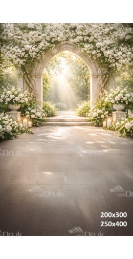 Tło fotograficzne „Kwiatowa Brama w Ogrodzie – Komunijna Elegancja” | 3900